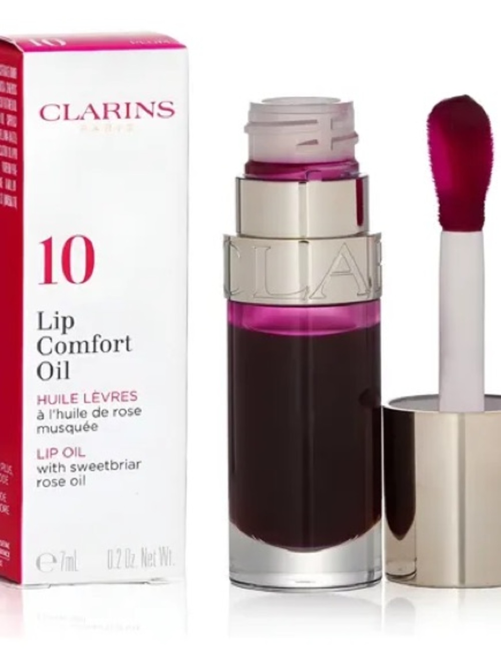 Clarins NIB Lip Comfort Oil - 10 Plum FULL SIZE